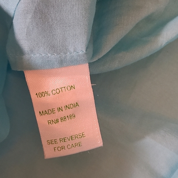 Lilly Pulitzer Turquiose Tunic Embroidered V-Neck Cotton Dress EUC Medium - Picture 6 of 12